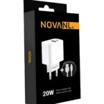 Încărcător rapid NOVANL ProCharge cu 2 porturi + cablu Lightning